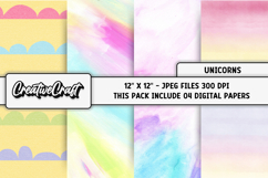 Unicorns Digital Paper, unicorns graphic, illustrations Product Image 1