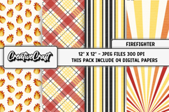 Firefighter Digital paper, firefighter graphic, illustration Product Image 1
