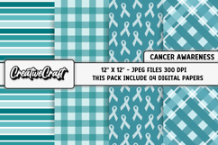 Ovarian Cancer Awareness Digital Papers, digital scrapbook Product Image 1