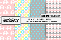 Elephant Nursery Digital Paper, baby graphics, illustrations Product Image 1
