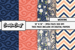 Wedding Digital Paper, wedding digital scrapbook, graphics Product Image 1