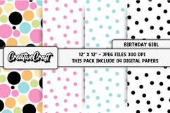 Birthday Girl Digital Paper, birthday graphic, illustratrion Product Image 1