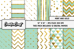 Silver Mint Digital Papers, scrapbooking backgrounds designs Product Image 2