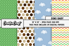 Dinosaurs Digital Papers, scrapbooking backgrounds designs Product Image 1