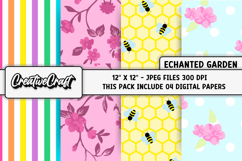 Echanted Garden Digital Paper, background design scrapbook Product Image 1