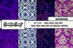 Wizard Magic School Digital Paper, magic school illustration Product Image 1