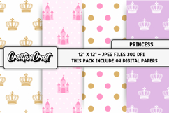 Princess Digital Papers, princess digital scrapbook graphics Product Image 1