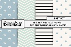 Baby Boy Digital Paper, baby boy graphics, baby illustration Product Image 1