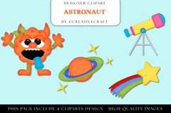 Astronaut Clip Art, planets graphics, outer space cliparts Product Image 1