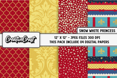 Snow white Princess Digital Paper, princess illustration Product Image 1