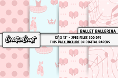 Ballerina Ballet Digital Papers, dance scrapbook papercraft Product Image 1