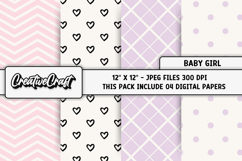 Baby Girl Digital Papers, baby shower digital scrapbooking Product Image 1