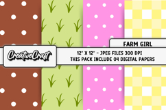 Farm Girl Digital Papers, scrapbooking backgrounds designs Product Image 1