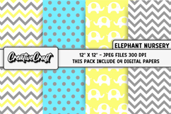 Elephant Nursery Digital Paper, baby graphics, illustrations Product Image 1