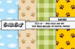 Safari Digital Papers, animal print backgrounds designs Product Image 1