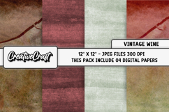 Vintage Wine Digital Paper, junk journal digital scrapbook Product Image 1