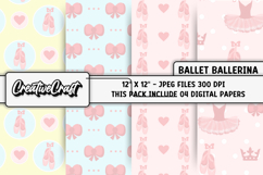 Ballerina Ballet Digital Papers, dance scrapbook papercraft Product Image 1