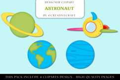 Astronaut Clip Art, planets graphics, outer space cliparts Product Image 1
