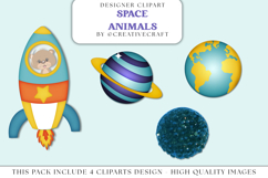 Outer Space Clip Art, astronaut graphic, planet illustration Product Image 1