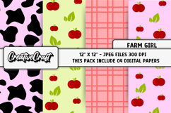 Farm Girl Digital Papers, scrapbooking backgrounds designs Product Image 1