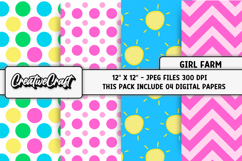Farm Girl Digital Papers, scrapbooking backgrounds designs Product Image 1