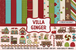 Christmas Digital Paper and Clipart png, illustration Product Image 1