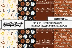 Music Digital Paper, musical instrument graphic designs Product Image 1