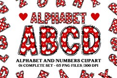 Valentine Alphabet Clip Art, valentines day letters doodle Product Image 1