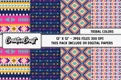 Tribal Digital Papers, aztec graphic, ethnic illustrations Product Image 1