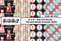 Kitchen Digital Paper, sugar spice graphics, illustrations Product Image 1