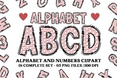 Valentine Alphabet Clip Art, valentines day letters doodle Product Image 1