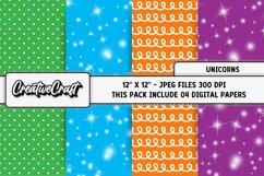 Unicorns Digital Paper, unicorns graphic, illustrations Product Image 1