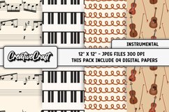 Music Digital Paper, musical instrument graphic designs Product Image 1