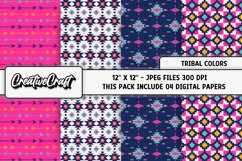Tribal Digital Papers, aztec graphic, ethnic illustrations Product Image 1