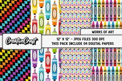 Back to School Digital Papers, scrapbook backgrounds designs Product Image 1