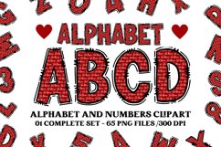 Valentine Alphabet Clip Art, valentines day letters doodle Product Image 1