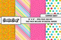 Summer Sweet Digital Paper. summer graphics, illustrations Product Image 1