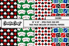 Casino Poker Digital Paper, poker graphics illustrations Product Image 1