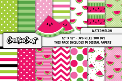 Watermelon Digital Paper, summer graphics, illustrations Product Image 1