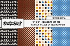 Music Digital Paper, musical instrument graphic designs Product Image 1