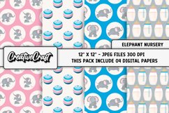 Elephant Nursery Digital Paper, baby graphics, illustrations Product Image 1