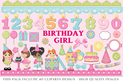 Birthday Girl PNG clipart, birthday girl png illustrations Product Image 2