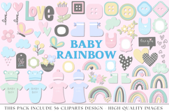 Baby Rainbow png clipart, baby shower rainbow illustrations Product Image 1
