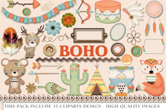 Tribal Boho Clip Art, tribal graphic, boho illustrations Product Image 1