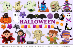 Halloween Clipart, halloween graphic design, illustrations Product Image 2