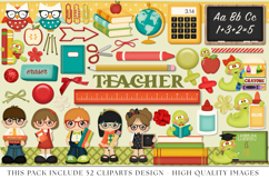 Back to School Clip Arts, school supplies, school graphics Product Image 2