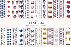4th of July Seamless Patterns, independence day illustration Product Image 2