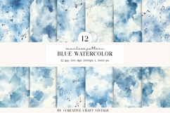 Blue Watercolor Seamless Pattern, digital papers, watercolor Product Image 1