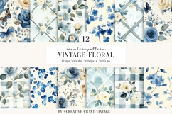 Vintage Floral Seamless Patterns, digital papers, watercolor Product Image 2
