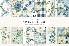 Vintage Floral Seamless Patterns, digital papers, watercolor Product Image 2